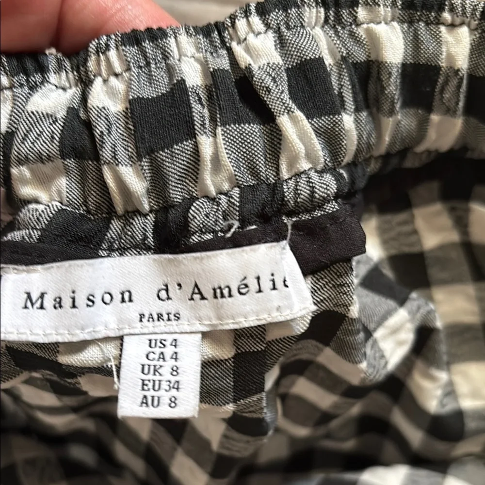 Maison D’ Amelie Gingham Checkered Skirt - Picture 2 of 3
